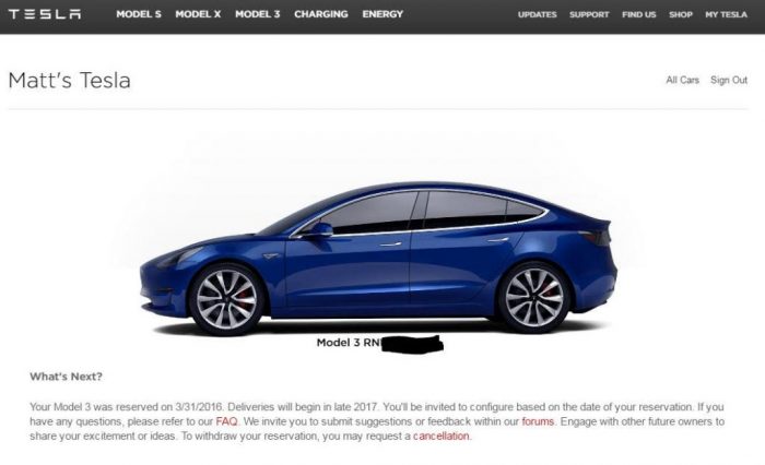Сообщение для будущих владельцев Tesla Model 3